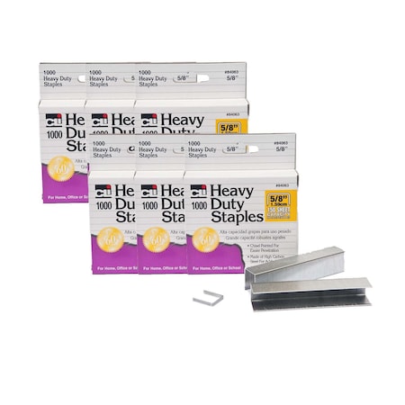 Charles Leonard Extra Heavy Duty Staples, 5/8in, PK6000 84063